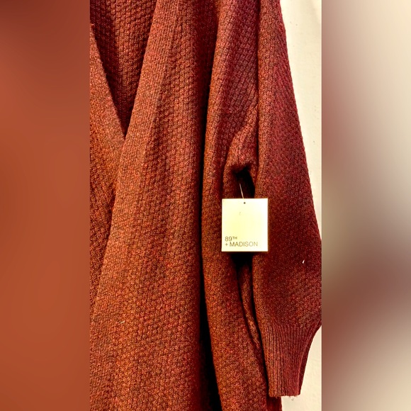 NWT 89th & Madison Burgundy Long Knit Cardigan 3X - Picture 4 of 4